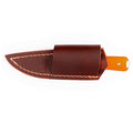 Horizontal carry leather sheath designed for the FlatTail knife, featuring durable construction and secure fit.