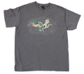 Flying Heron Adult Charcoal T-shirt