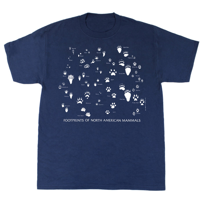 Footprints of North America Adult Navy T-shirt