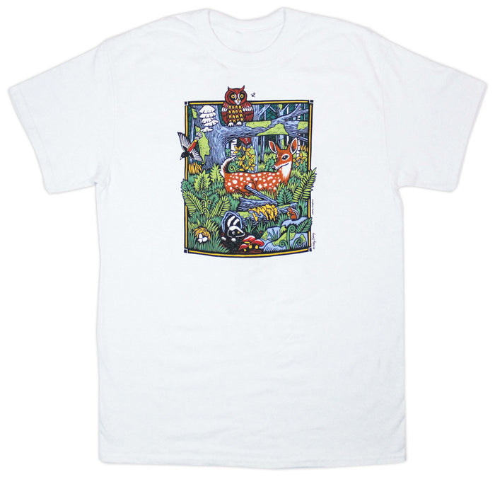 Forest Scene Adult White T-shirt
