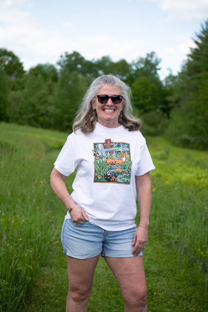 Forest Scene Adult White T-shirt