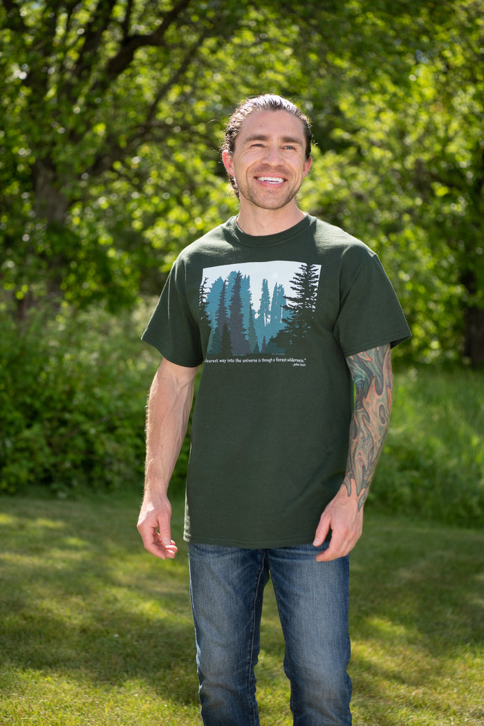 Forest Wilderness Adult Forest Green T-shirt