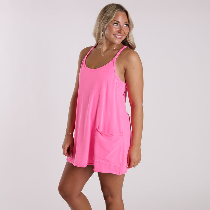 FP Movement Hot Shot Mini Dress in Hot Pink