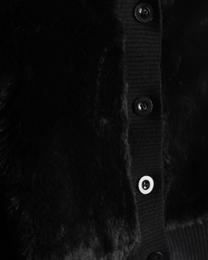 Fuzzy Ribbed Cuffing Coat - Junees