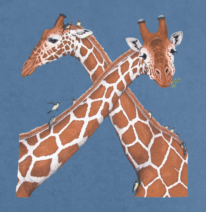 Giraffes Lunching Youth Indigo T-shirt