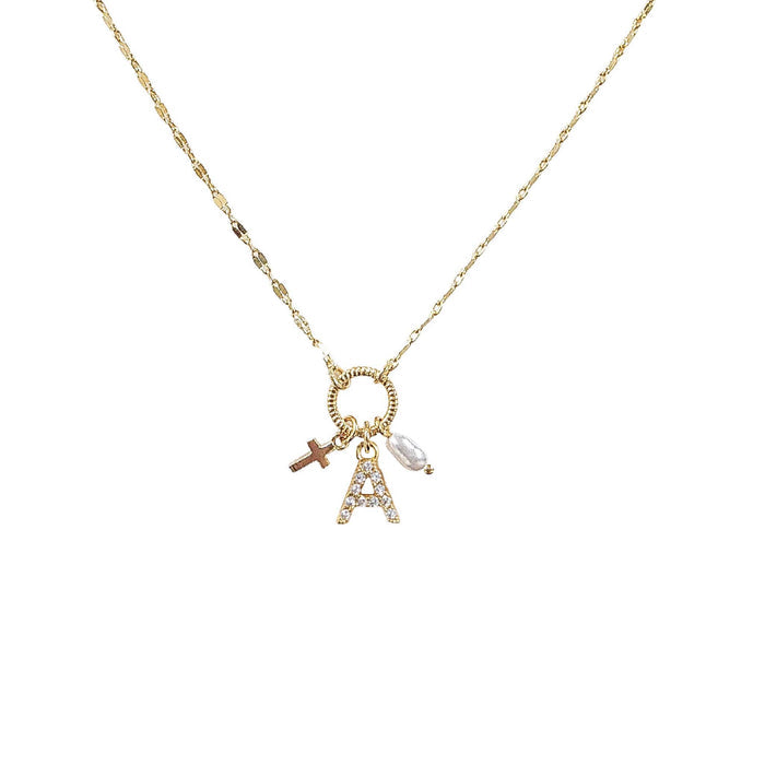 Gold Initial Charm Necklace