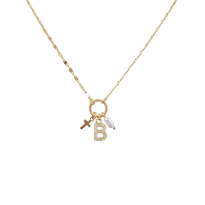 Gold Initial Charm Necklace