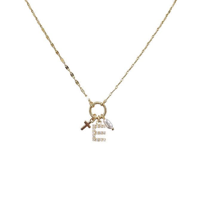 Gold Initial Charm Necklace