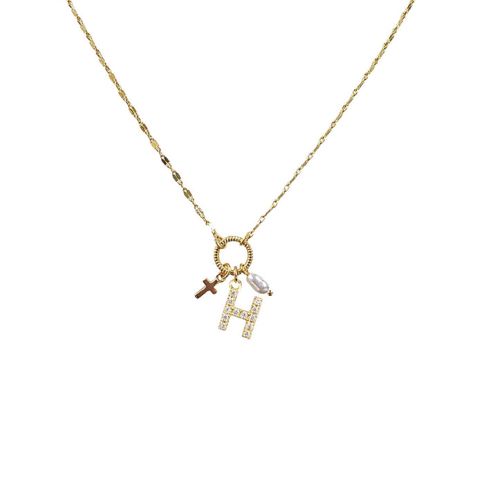 Gold Initial Charm Necklace