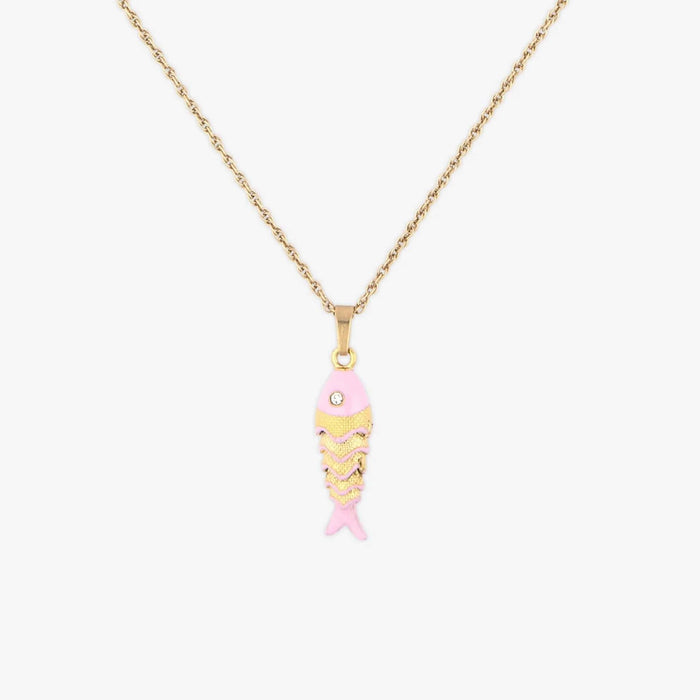Gold Koi Fish Pendant Necklace