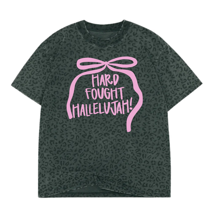 Hard Fought Hallelujah Short Sleeve T-Shirt in Black Leopard