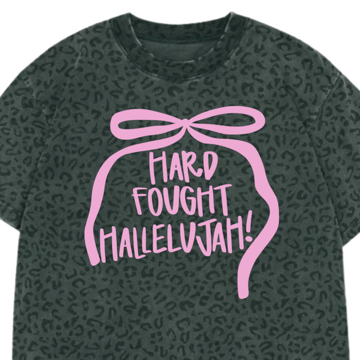 Hard Fought Hallelujah Short Sleeve T-Shirt in Black Leopard