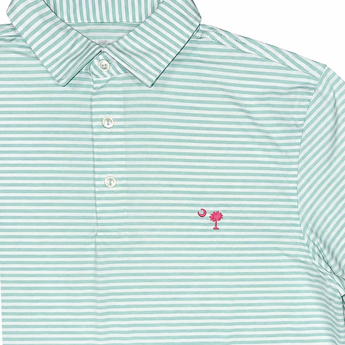 Heather Winstead Polo in Mangrove Mint and Tejeda