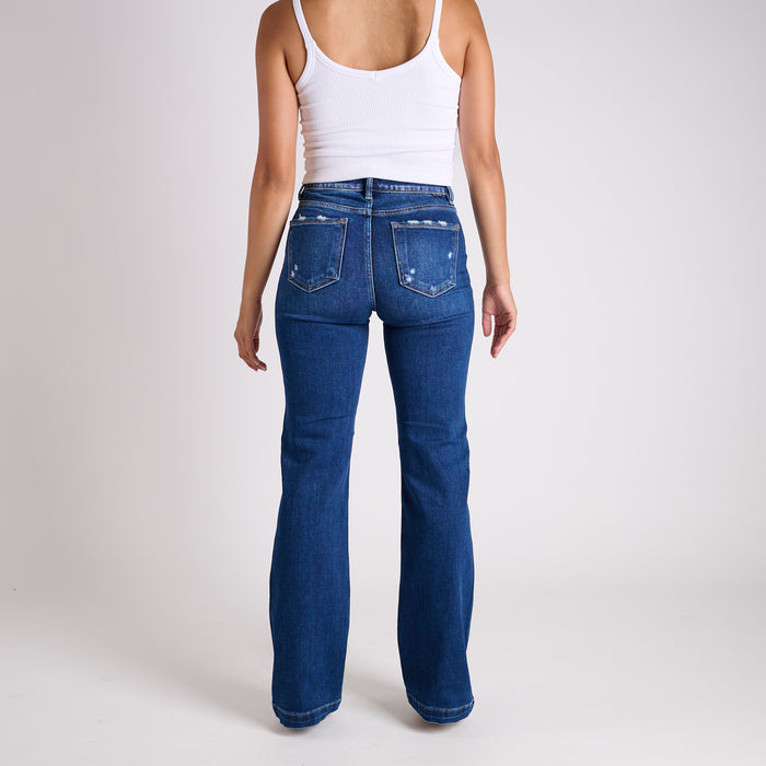 High Rise Straight Dark Wash Jeans