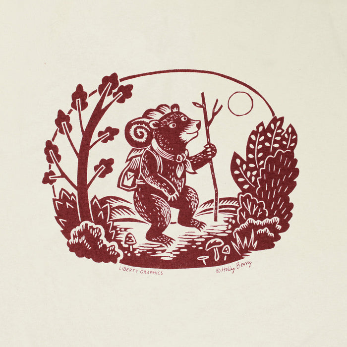 Hiking Bear Adult Natural T-shirt