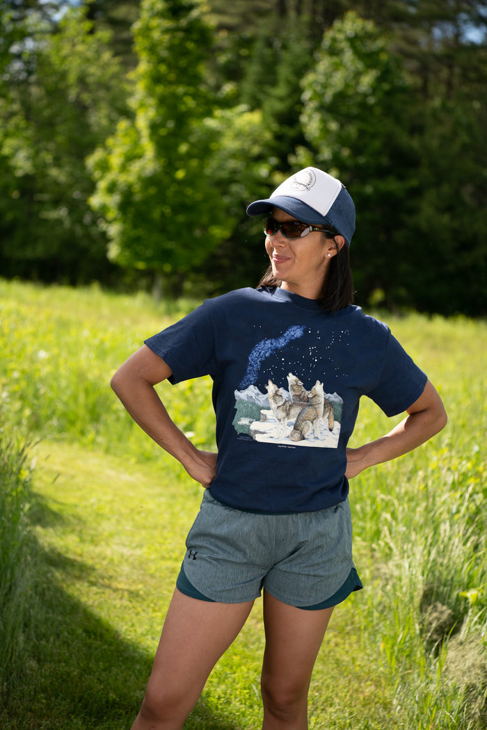 Howling Wolves Adult Navy T-shirt