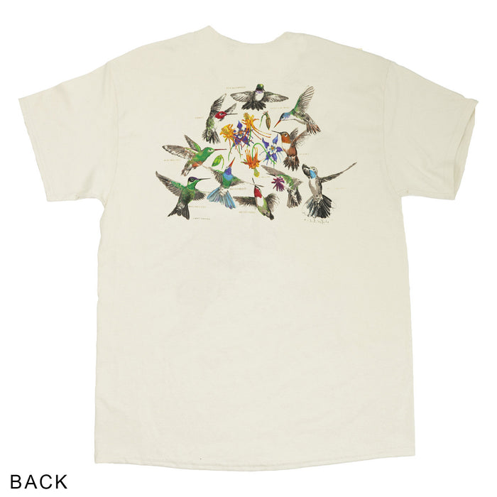 Hummingbirds Adult Natural 2-Sided T-shirt