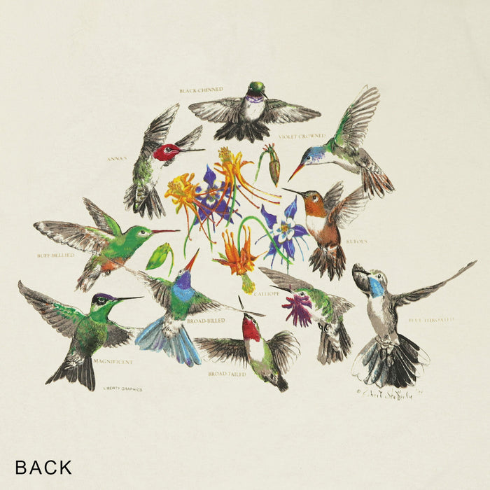 Hummingbirds Adult Natural 2-Sided T-shirt
