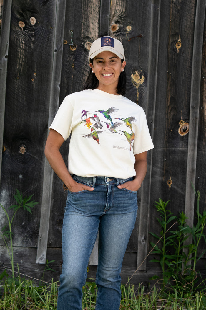 Hummingbirds Adult Natural 2-Sided T-shirt