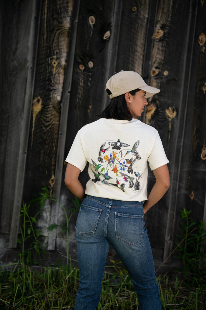 Hummingbirds Adult Natural 2-Sided T-shirt