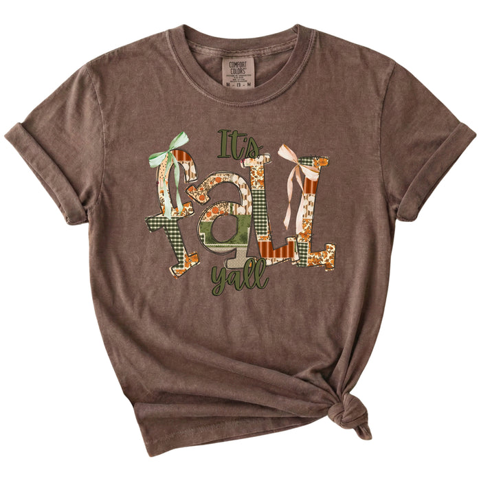 It's Fall Y'all Patchwork Short Sleeve T-Shirt