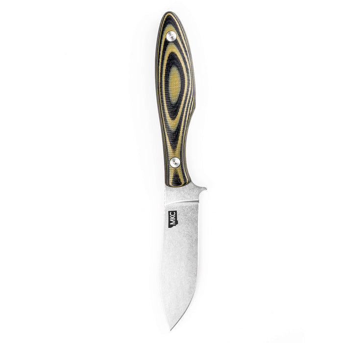 JACKSTONE knife in green and black with a sleek blade and ergonomic handle, designed for outdoor use and everyday carry.