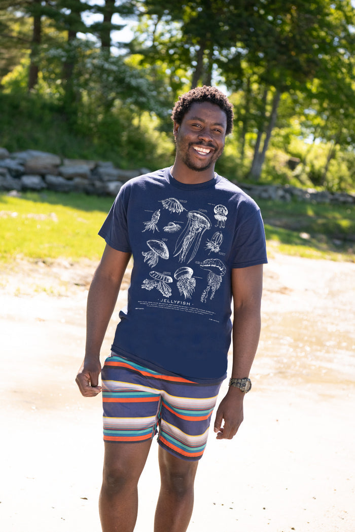 Jellyfish Adult Navy T-shirt