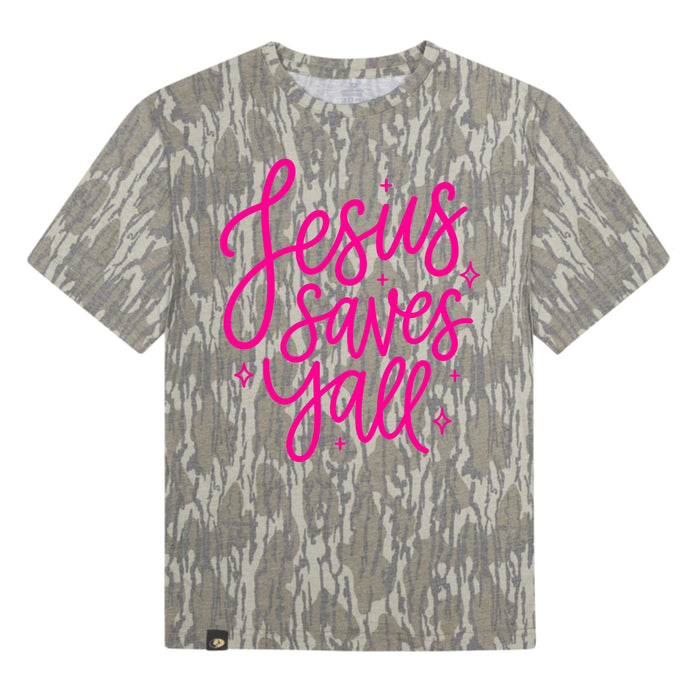 Jesus Saves Y'all Bottomland Short Sleeve T-Shirt