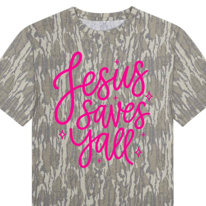 Jesus Saves Y'all Bottomland Short Sleeve T-Shirt