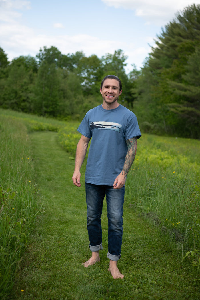 Kayak Silhouette Adult Indigo T-shirt