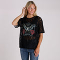 Lace Long Live Rock 'N Roll Short Sleeve T-Shirt