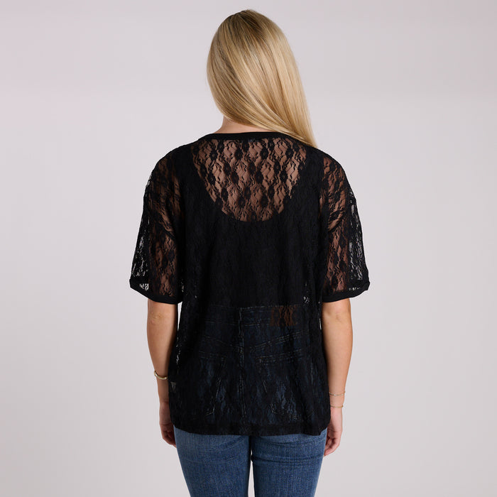 Lace Long Live Rock 'N Roll Short Sleeve T-Shirt