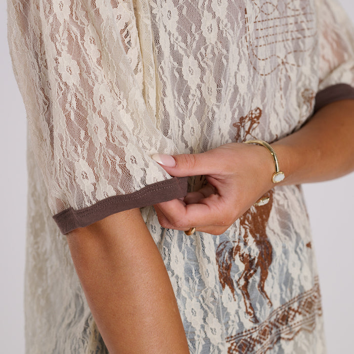 Lace Western Duo Short Sleeve T-Shirt