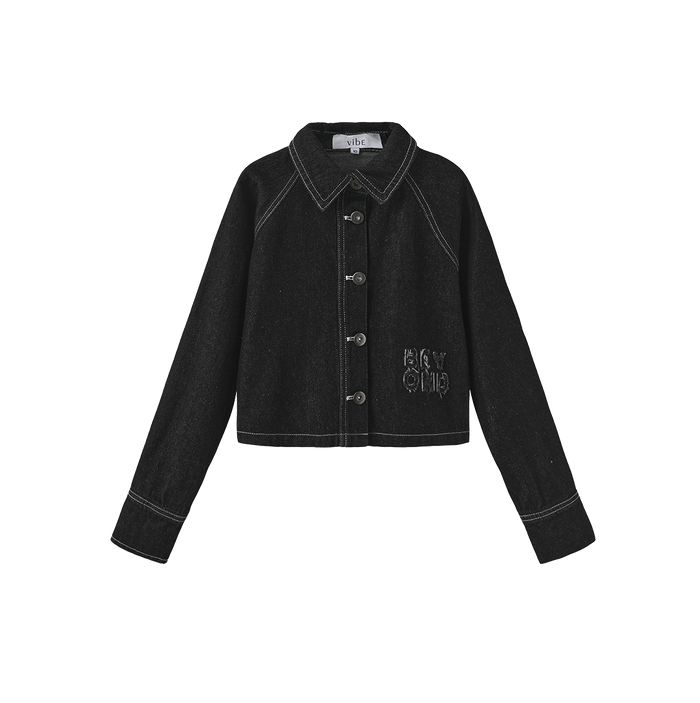Layering Cropped Raw Edge Shirt