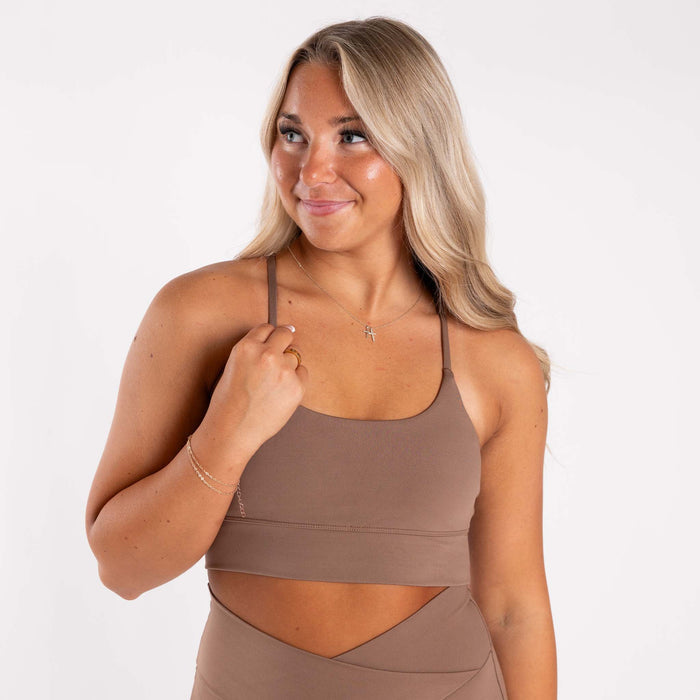 Local Girl Espresso Sports Bra with Adjustable Straps