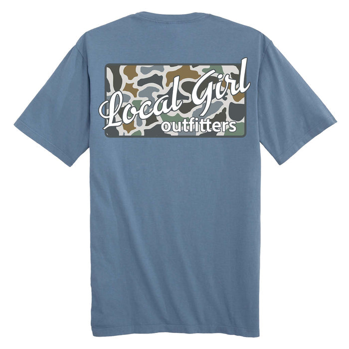 Local girl outfitters Localflage Bluff Plate Short Sleeve T-Shirt in slate blue