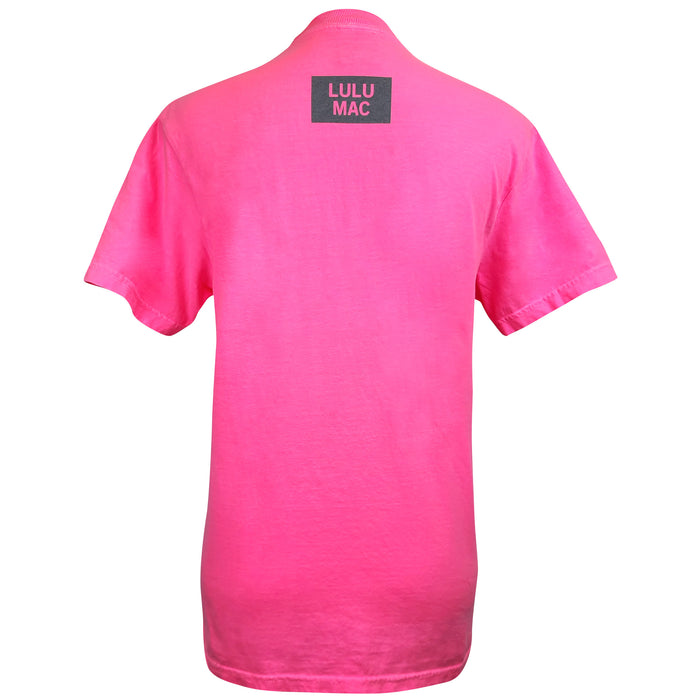 Lulu Mac White Camo Fill Short Sleeve T-Shirt in Neon Pink