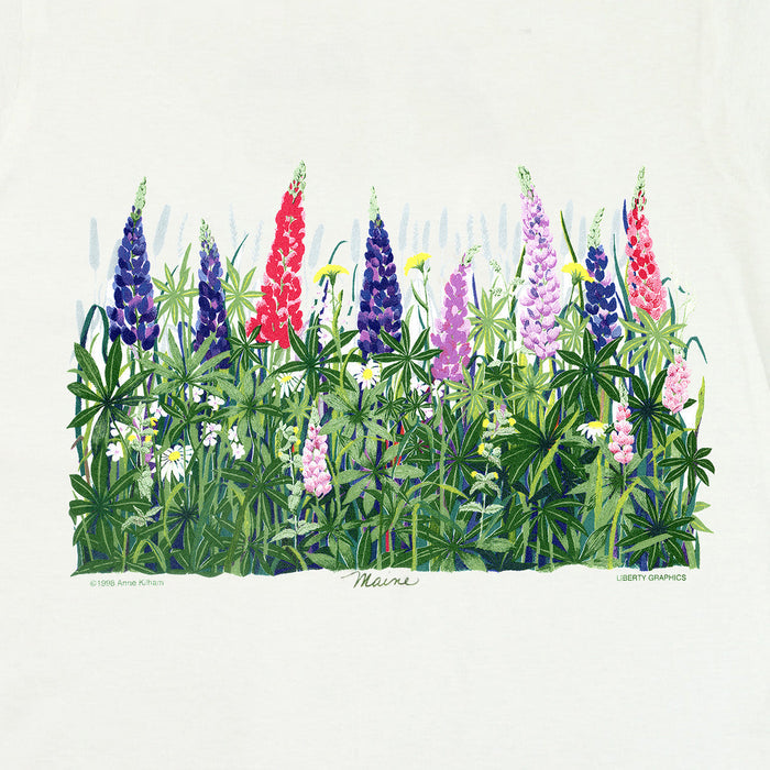 Lupine & Daisies w/Maine Ladies White T-shirt
