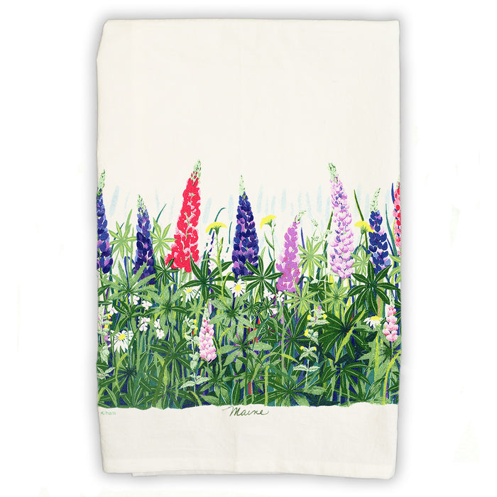 Lupines & Daisies w/Maine White Tea Towel