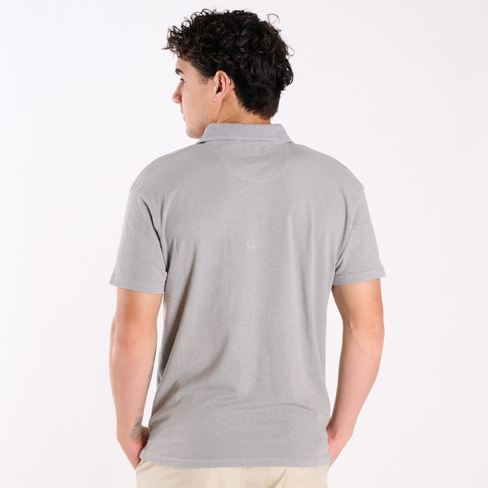 Men's Seaside Washed Polo in Silver