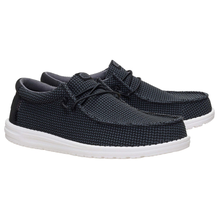 Men's Wally Stretch Jersey Shoes in Black and White