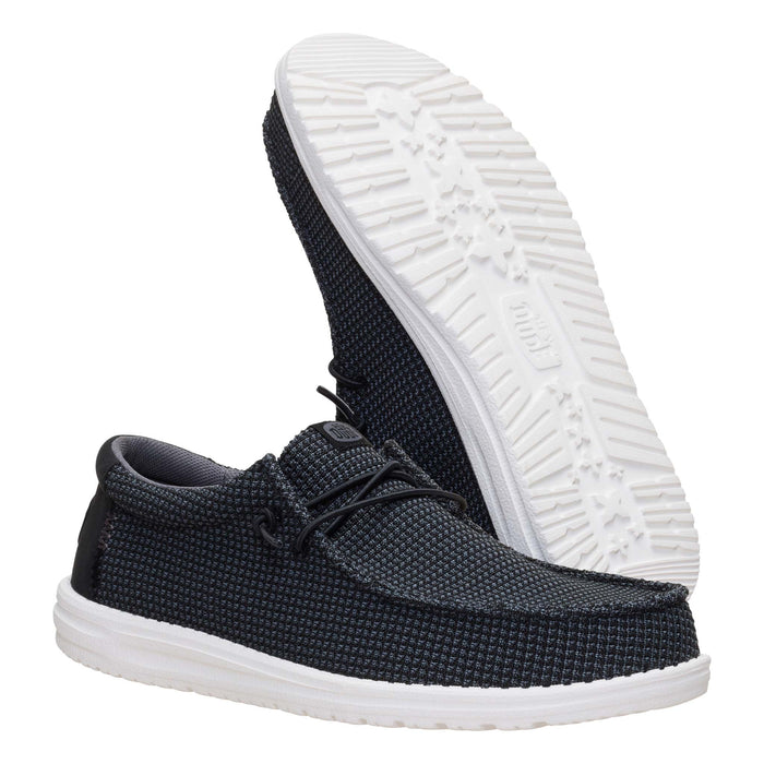 Men's Wally Stretch Jersey Shoes in Black and White