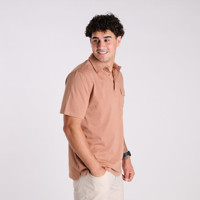 Men's Western Polo in Mocha