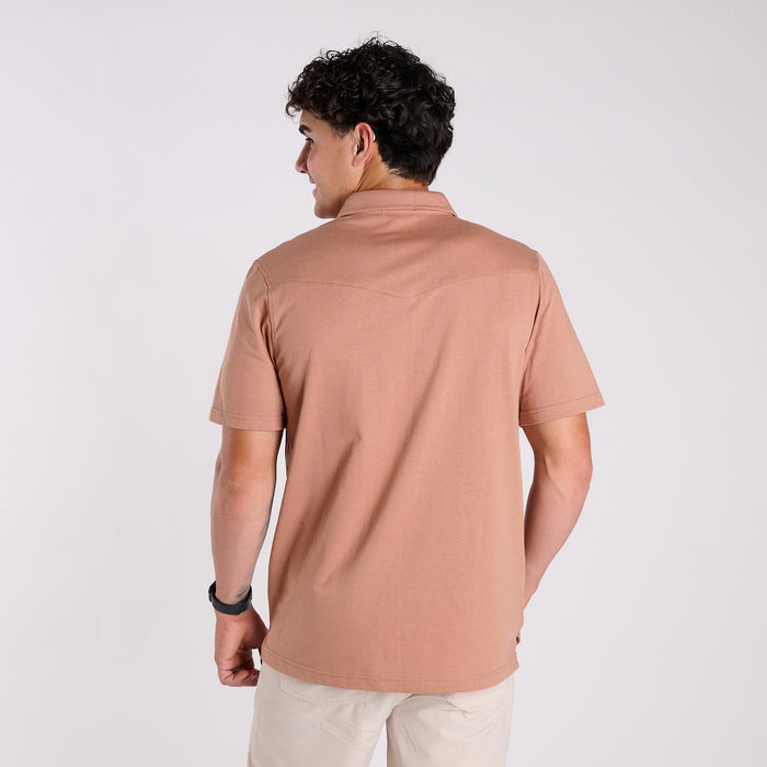 Men's Western Polo in Mocha