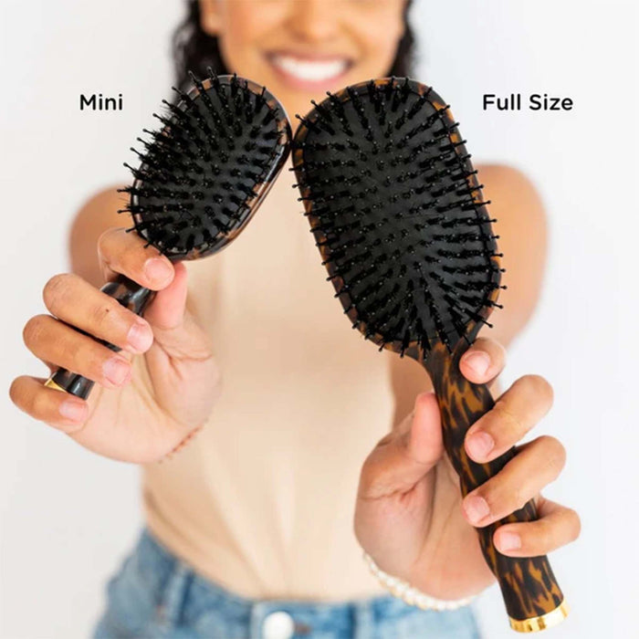 Mini Boar Bristle Hair Brush in Tortoise Shell