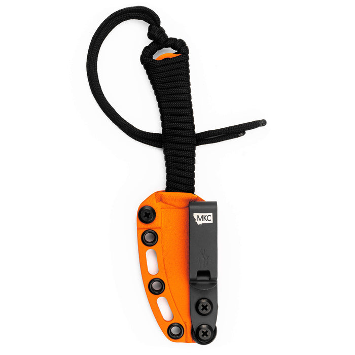 Additional Kydex sheath for the Mini Speedgoat 2.0 knife, featuring an orange exterior and a black retention clip.