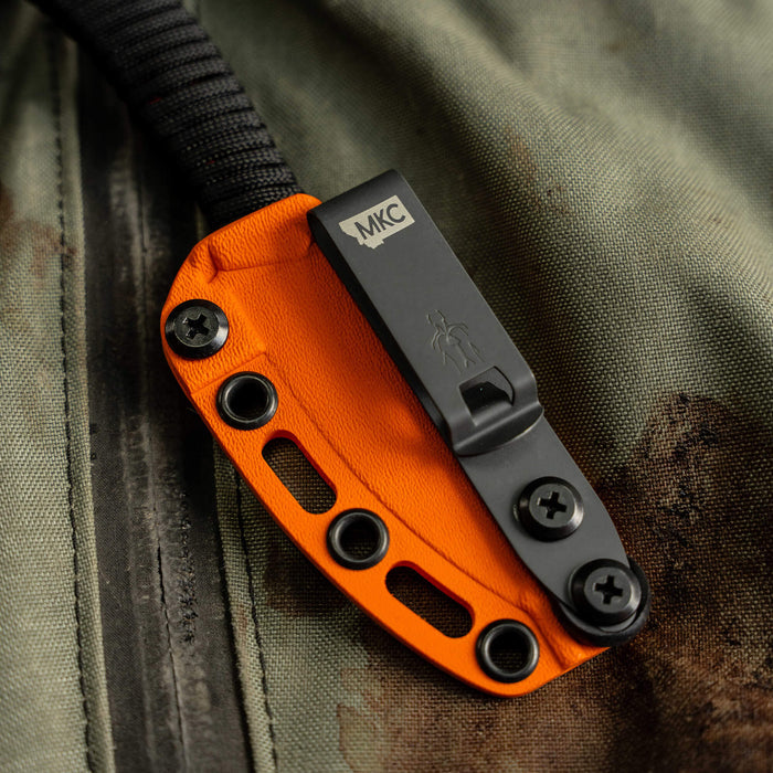 Additional Kydex sheath for the MINI SPEEDGOAT 2.0, featuring a secure clip and durable orange material.