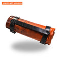 MKC Culinary Knife Roll made in the USA, featuring a durable leather exterior and metal straps for secure storage.