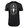 Black t-shirt featuring the Rocky Mountain Goat Alliance logo and Montana Knife Company branding on the back.