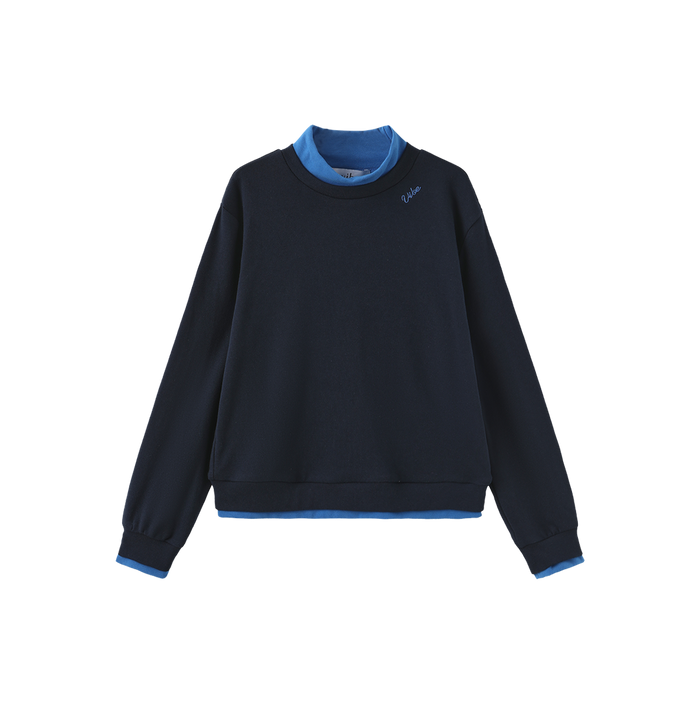 Mock Neck Trim Sweatshirt
